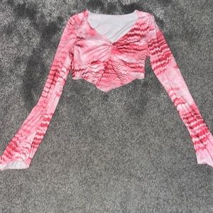 Pink tie dye crop top Size xs